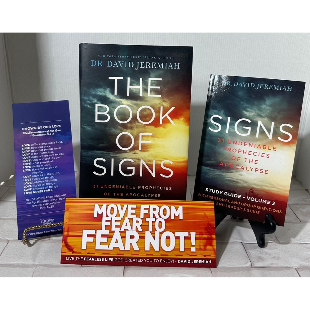 David Jeremiah The Book of Signs HC/DJ Book, PB Study Guide Vol. 2 + 2 bookmarks